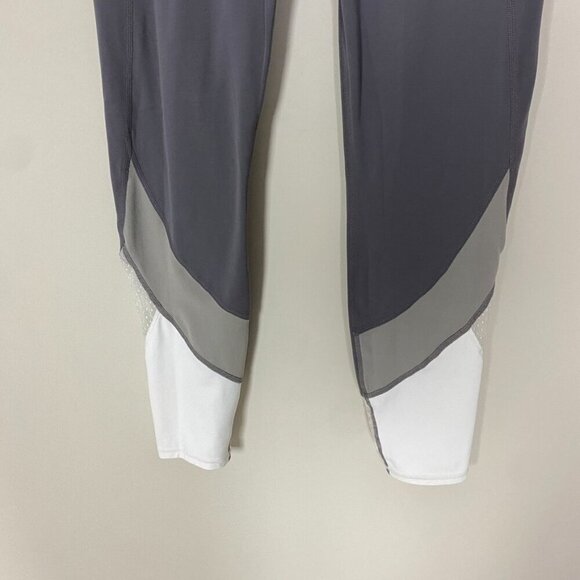 Athleta Leggings Colorblock Salutation 7/8 Tight Silver Bells Womens Medium Mesh - Picture 2 of 8